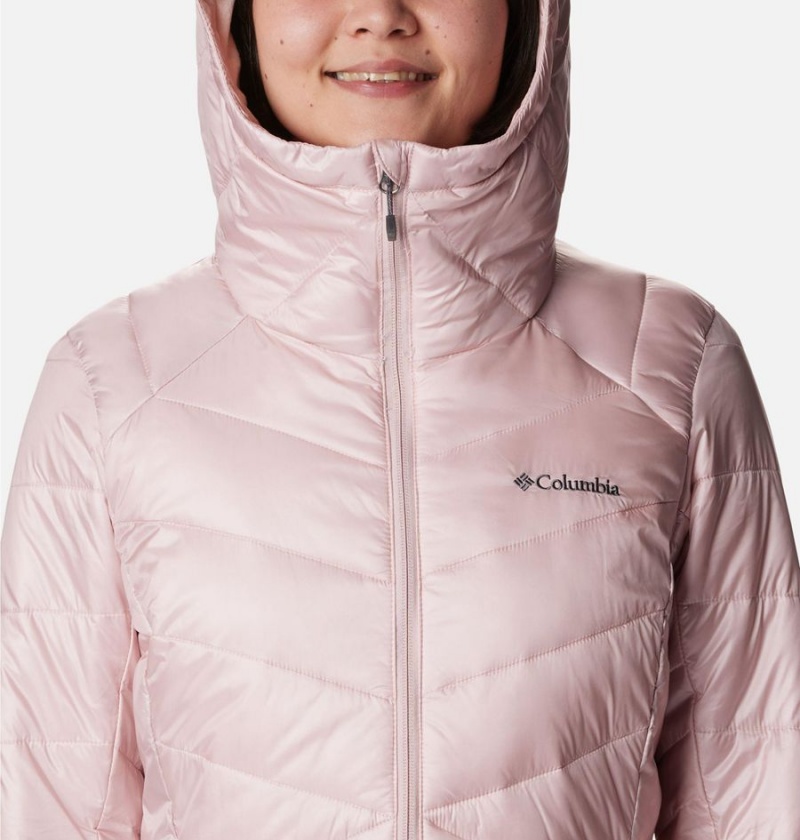 Columbia Joy Peak Mid Insulated Hooded Women's Puffer Jacket Pink | WRAXOC-132