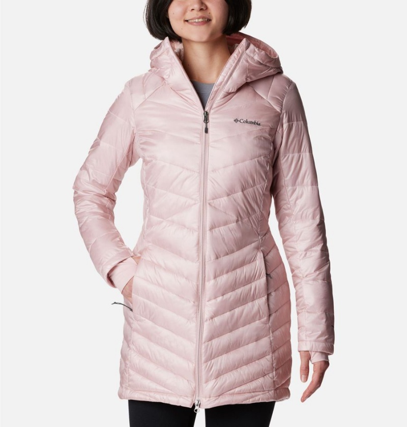 Columbia Joy Peak Mid Insulated Hooded Women\'s Puffer Jacket Pink | WRAXOC-132
