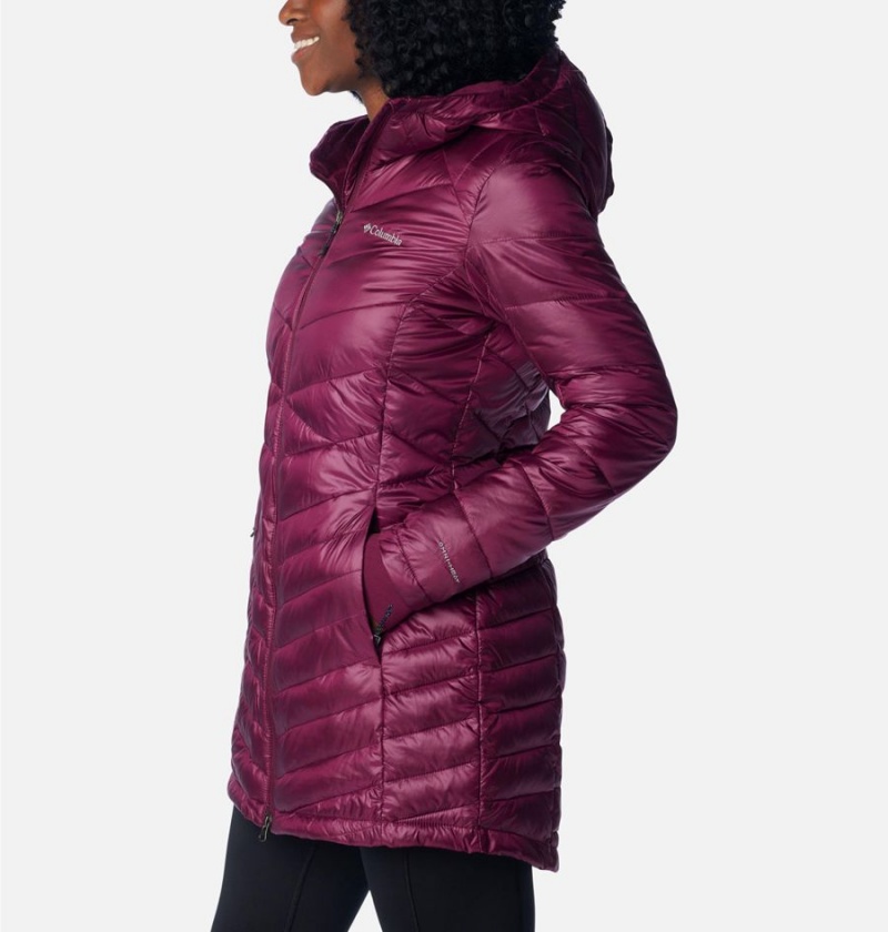 Columbia Joy Peak Mid Insulated Hooded Women's Puffer Jacket Purple | IGMKTD-876