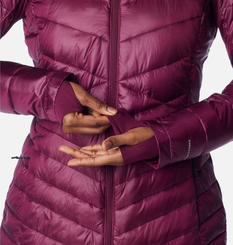 Columbia Joy Peak Mid Insulated Hooded Women's Puffer Jacket Purple | IGMKTD-876