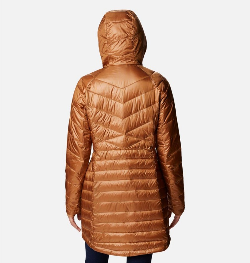 Columbia Joy Peak Mid Insulated Hooded Women's Puffer Jacket Brown | TWRCEH-490