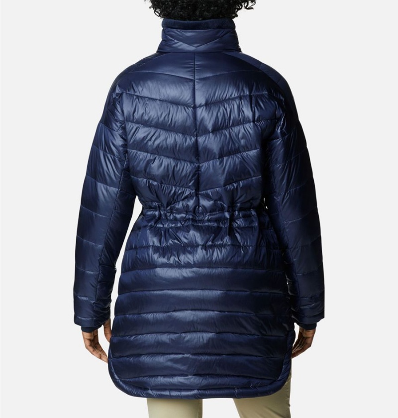 Columbia Joy Peak Mid Women's Puffer Jacket Navy | PREBFK-496