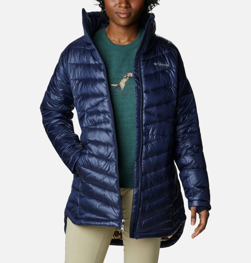 Columbia Joy Peak Mid Women's Puffer Jacket Navy | PREBFK-496