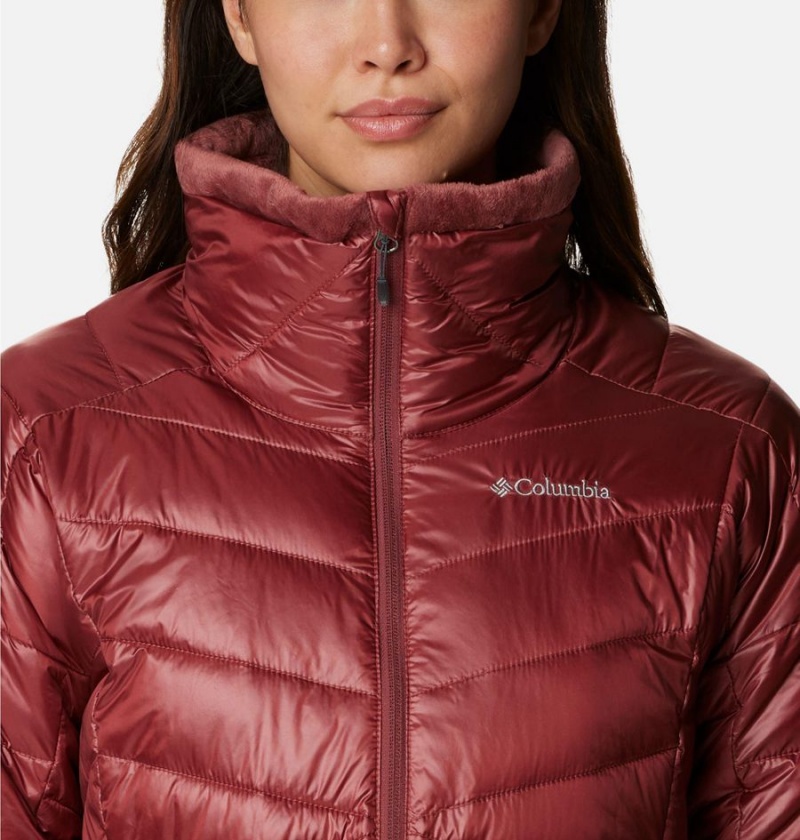 Columbia Joy Peak Mid Women's Puffer Jacket Red | MDGQIC-563