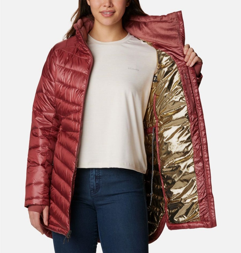 Columbia Joy Peak Mid Women's Puffer Jacket Red | MDGQIC-563
