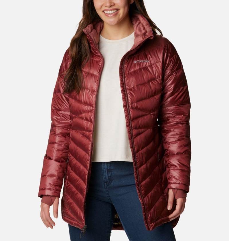 Columbia Joy Peak Mid Women's Puffer Jacket Red | MDGQIC-563