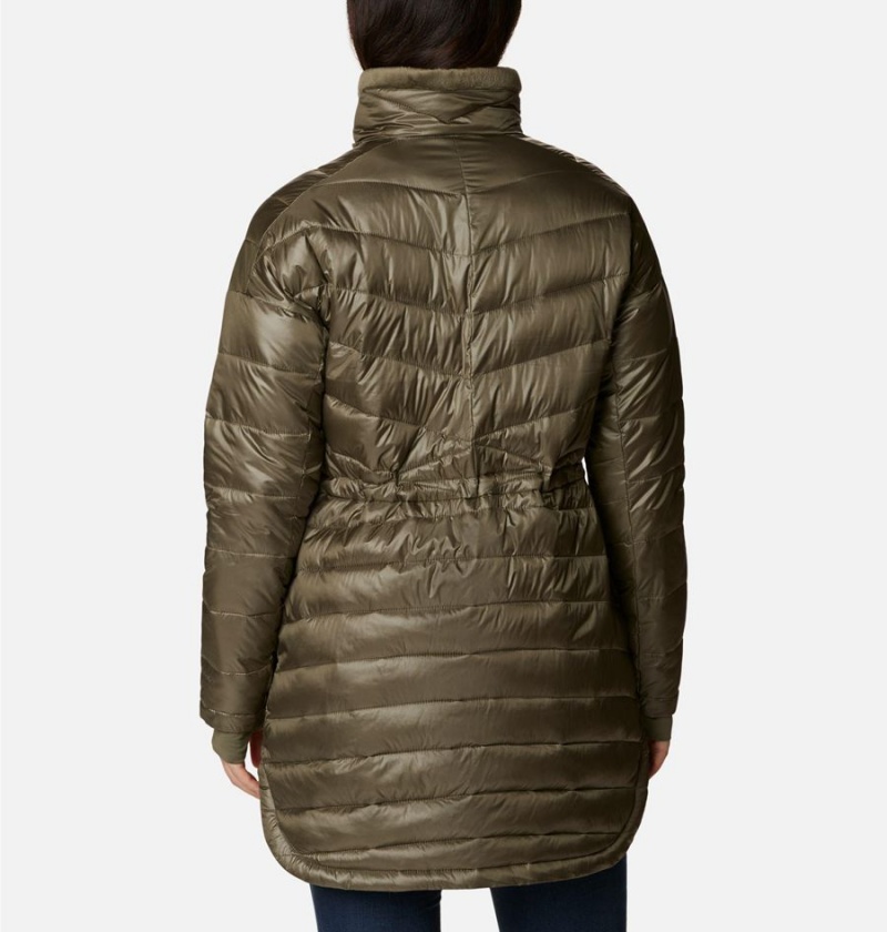 Columbia Joy Peak Mid Women's Puffer Jacket Green | IWSAZR-076