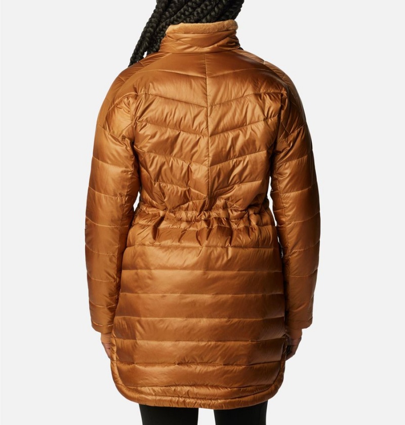 Columbia Joy Peak Mid Women's Puffer Jacket Brown | WTBLVS-185