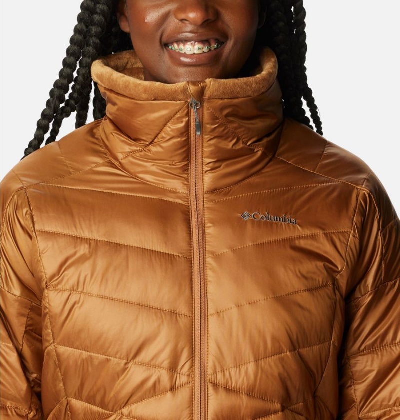 Columbia Joy Peak Mid Women's Puffer Jacket Brown | WTBLVS-185