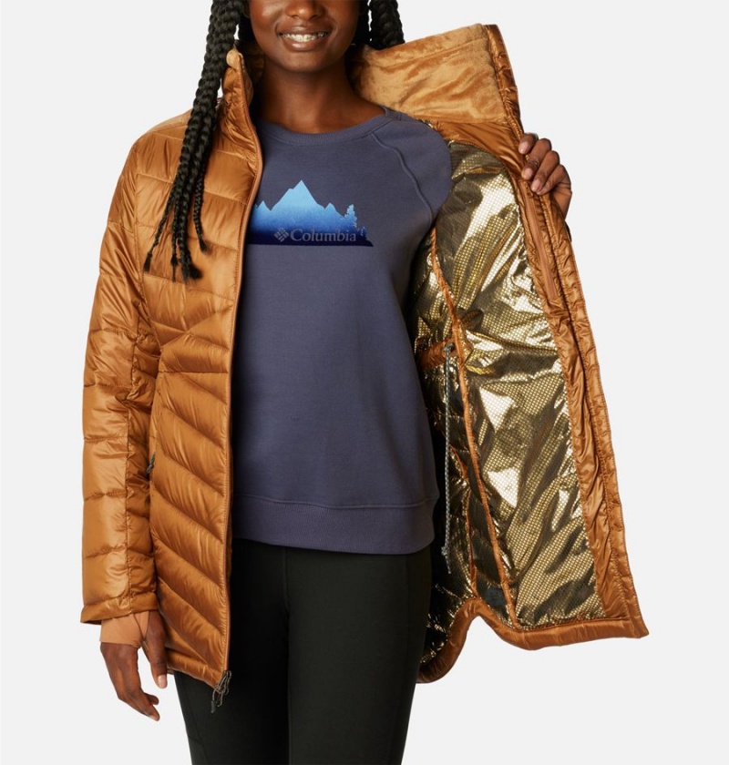 Columbia Joy Peak Mid Women's Puffer Jacket Brown | WTBLVS-185
