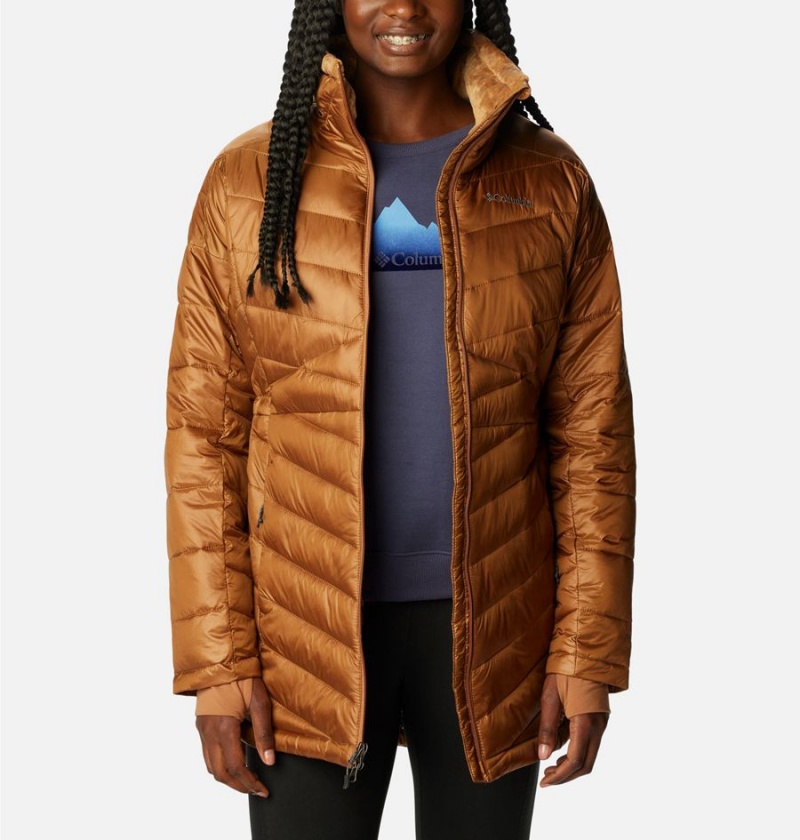 Columbia Joy Peak Mid Women's Puffer Jacket Brown | WTBLVS-185