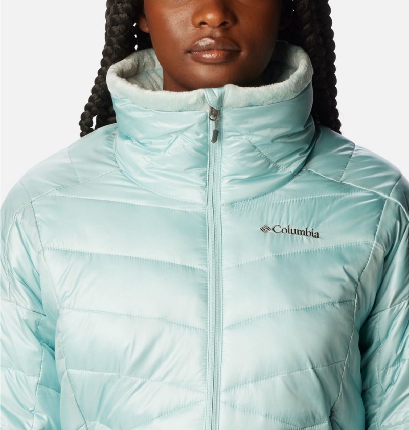 Columbia Joy Peak Mid Women's Puffer Jacket Turquoise | UXFZWV-059