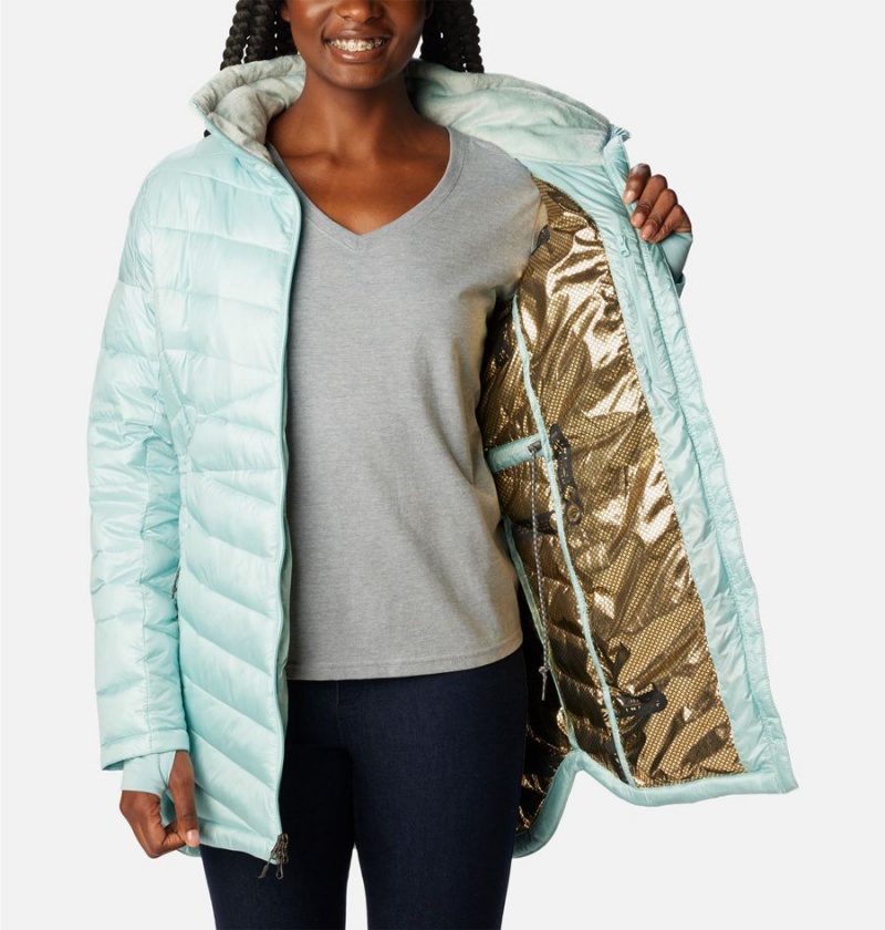 Columbia Joy Peak Mid Women's Puffer Jacket Turquoise | UXFZWV-059