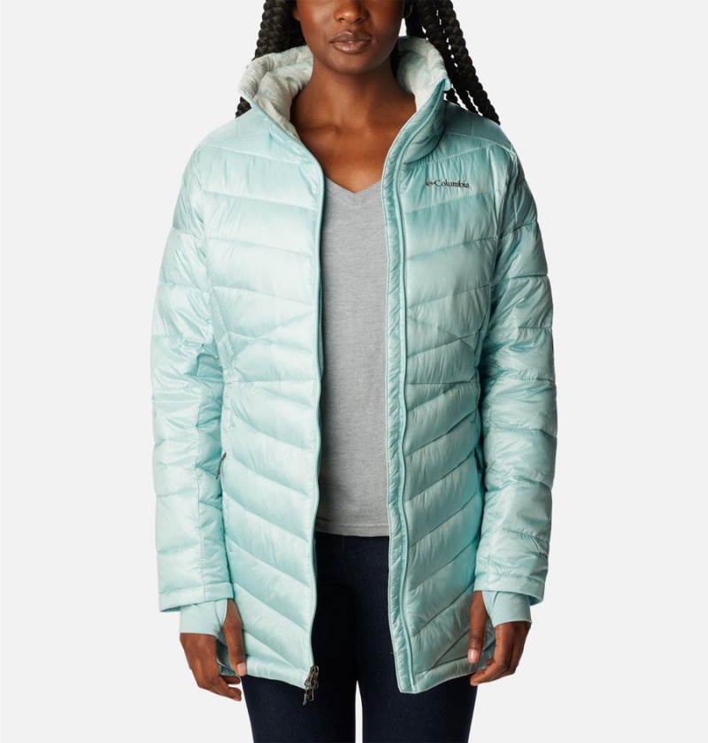 Columbia Joy Peak Mid Women's Puffer Jacket Turquoise | UXFZWV-059