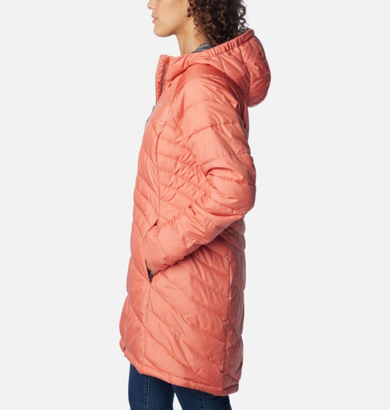 Columbia Karis Gale Long Women's Puffer Jacket Coral | WTCLDG-924