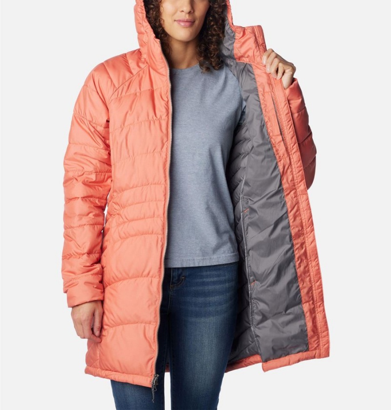 Columbia Karis Gale Long Women's Puffer Jacket Coral | WTCLDG-924