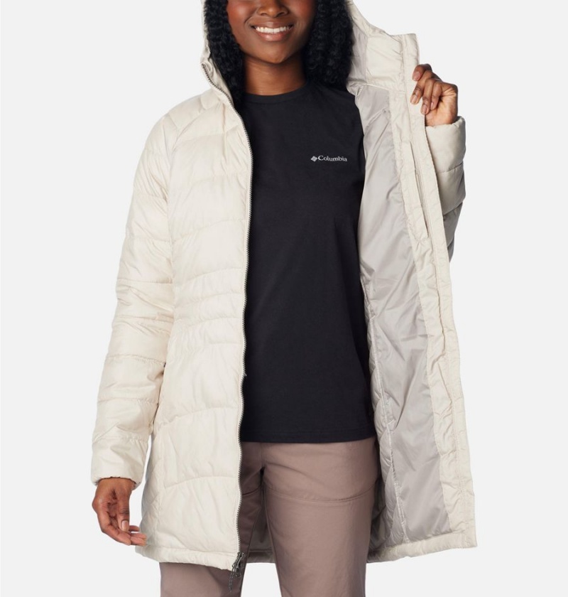Columbia Karis Gale Long Women's Puffer Jacket White | BPLQWJ-640