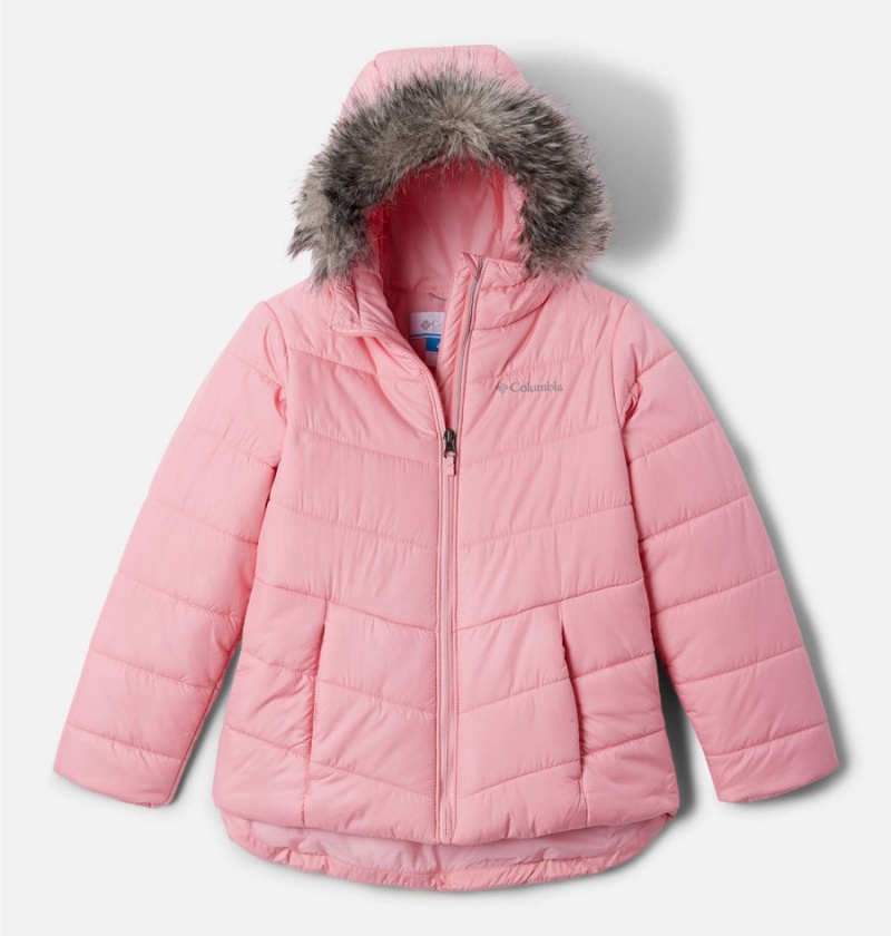 Columbia Katelyn Crest II Hooded Kids\' Jacket Pink | YQNLWD-704