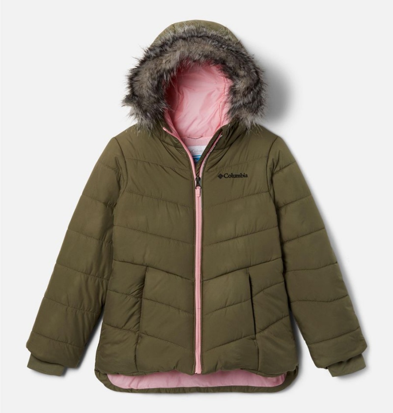 Columbia Katelyn Crest II Hooded Kids\' Jacket Green | JHRWMT-608