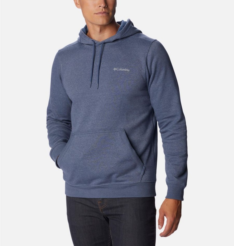Columbia Keyhole Peak Logo Men's Hoodie Blue | XQSBOP-978