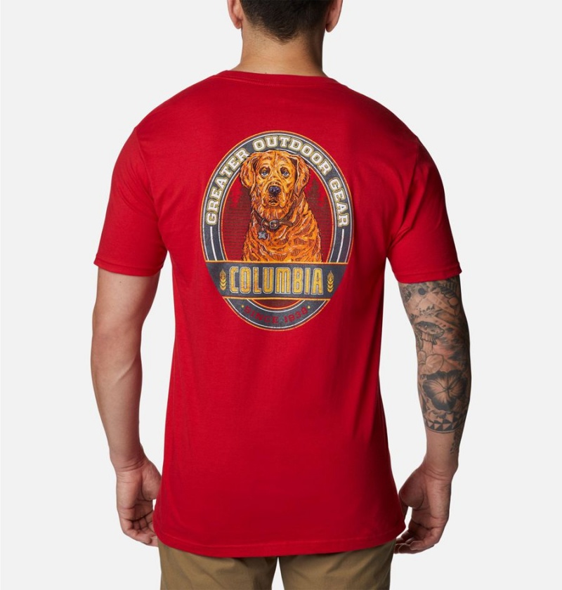 Columbia Kingston Graphic Men\'s T-Shirt Red | SPWIUA-603