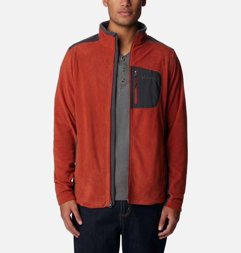 Columbia Klamath Range Full Zip Men's Fleece Jacket Red | GCZFJT-896