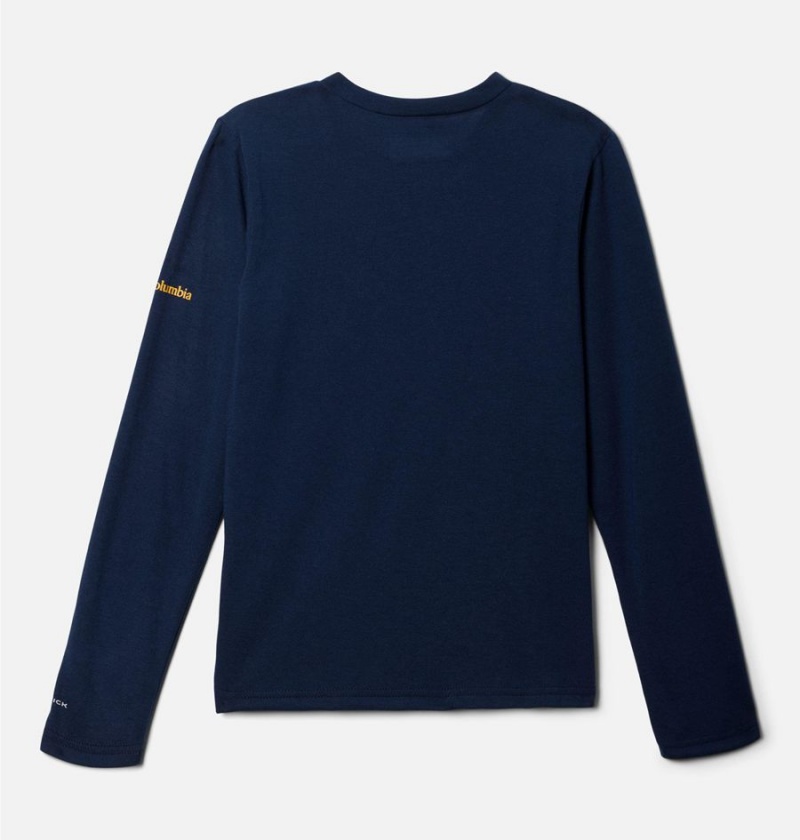Columbia La Poudre Pass Long Sleeve Kids' T-Shirt Navy | QTYZXS-683