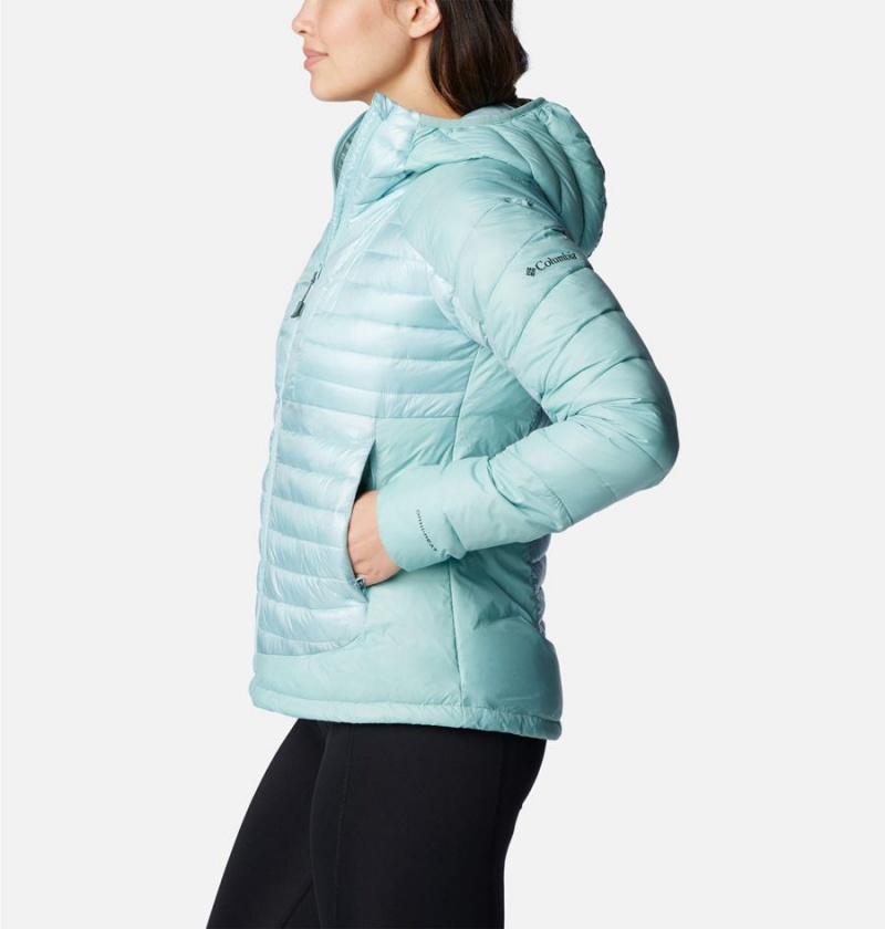 Columbia Labyrinth Loop Insulated Hooded Women's Puffer Jacket Turquoise | PWVMZK-719