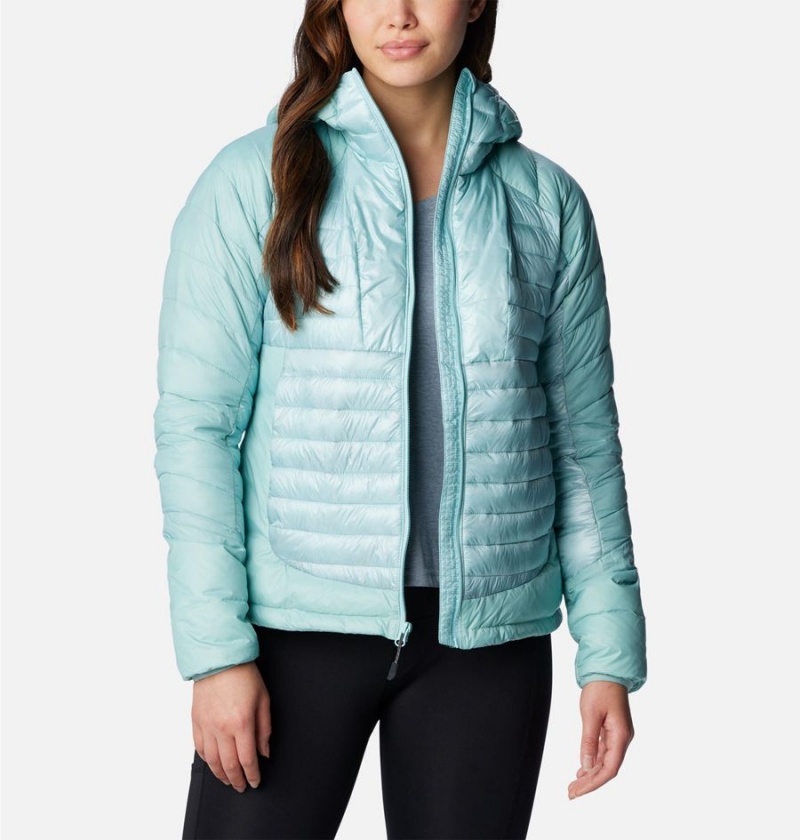Columbia Labyrinth Loop Insulated Hooded Women's Puffer Jacket Turquoise | PWVMZK-719