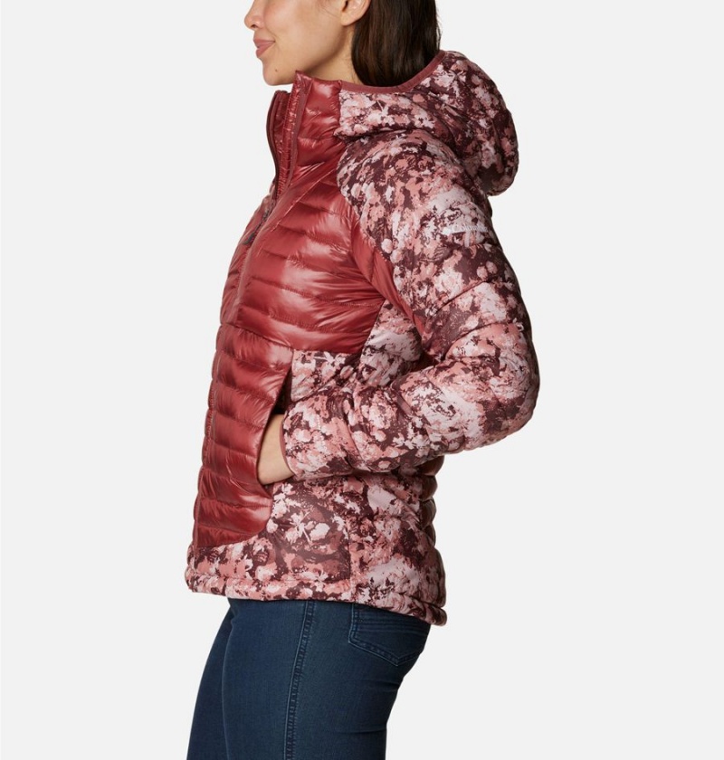 Columbia Labyrinth Loop Insulated Hooded Women's Puffer Jacket Red | UJQGHW-275