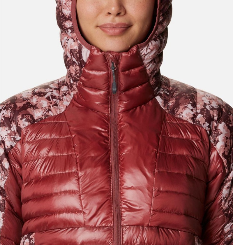 Columbia Labyrinth Loop Insulated Hooded Women's Puffer Jacket Red | UJQGHW-275