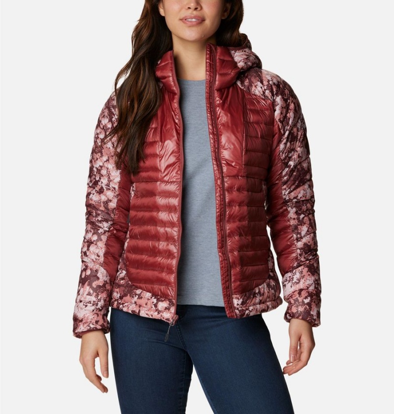 Columbia Labyrinth Loop Insulated Hooded Women's Puffer Jacket Red | UJQGHW-275