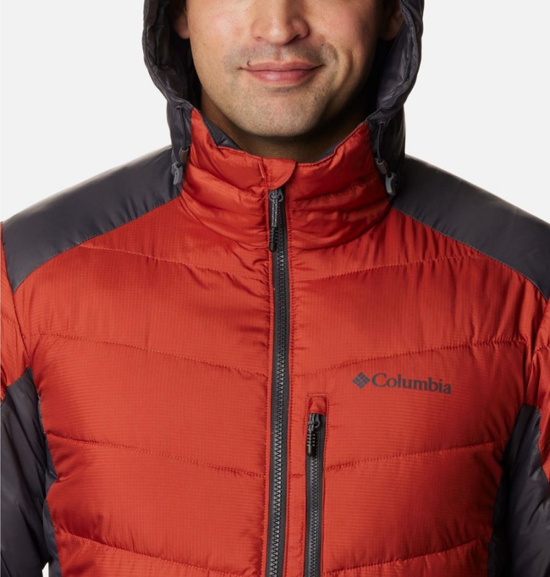 Columbia Labyrinth Loop Omni Heat Infinity Hooded Insulated Men's Puffer Jacket Red | ULKZXQ-514