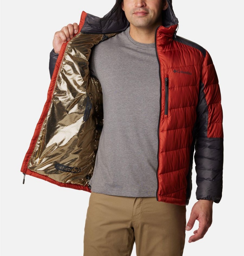 Columbia Labyrinth Loop Omni Heat Infinity Hooded Insulated Men's Puffer Jacket Red | ULKZXQ-514