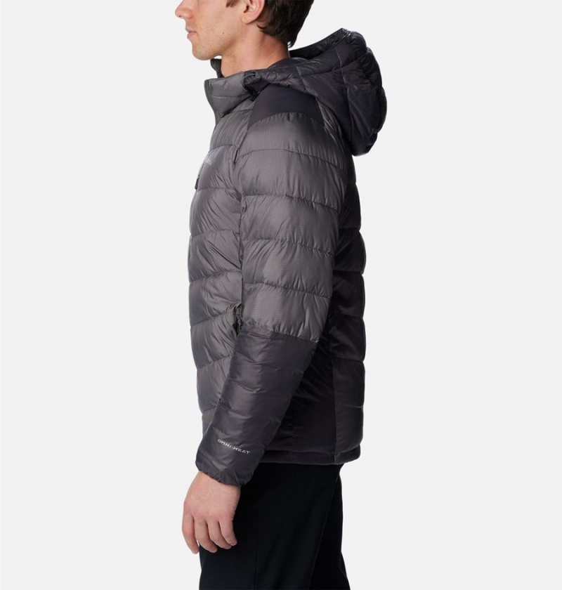 Columbia Labyrinth Loop Omni Heat Infinity Hooded Insulated Men's Puffer Jacket Grey | YNOHJR-081
