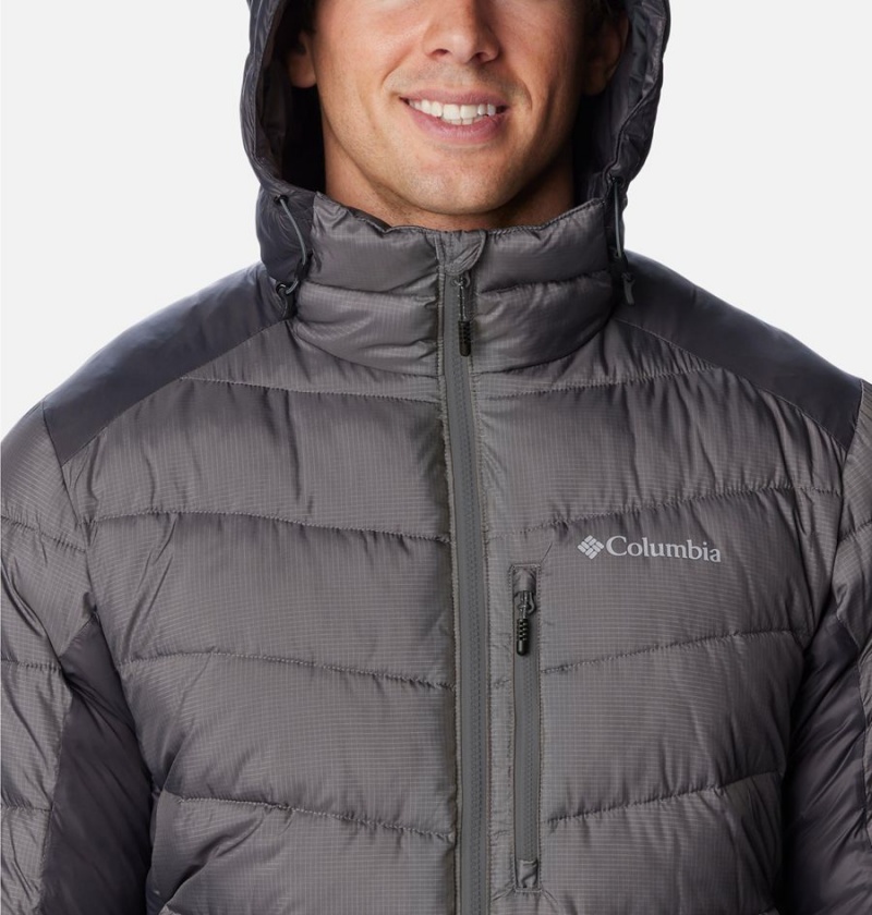 Columbia Labyrinth Loop Omni Heat Infinity Hooded Insulated Men's Puffer Jacket Grey | YNOHJR-081