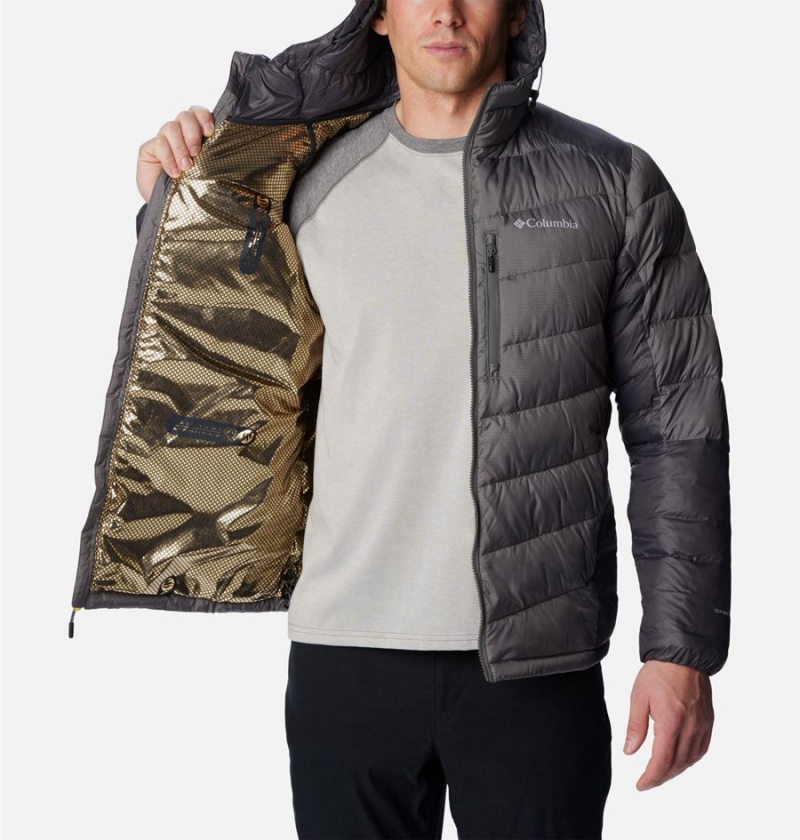 Columbia Labyrinth Loop Omni Heat Infinity Hooded Insulated Men's Puffer Jacket Grey | YNOHJR-081