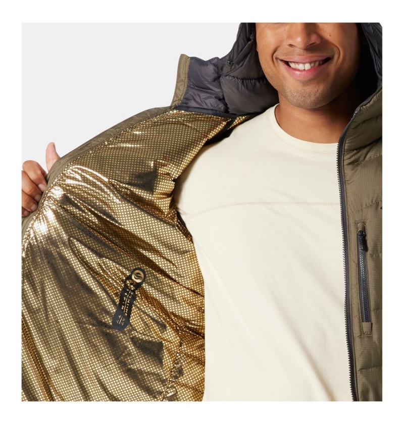 Columbia Labyrinth Loop Omni Heat Infinity Hooded Insulated Men's Puffer Jacket Green | RDFPAM-916