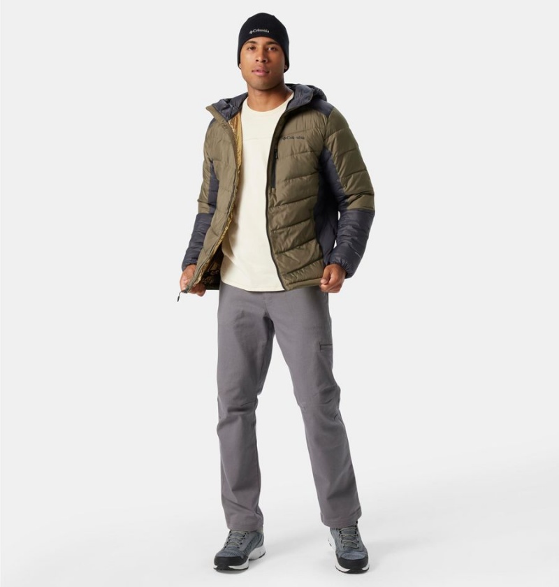Columbia Labyrinth Loop Omni Heat Infinity Hooded Insulated Men's Puffer Jacket Green | RDFPAM-916
