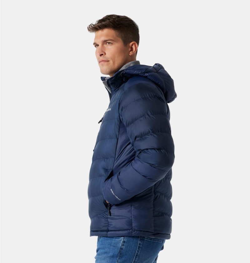 Columbia Labyrinth Loop Omni Heat Infinity Hooded Insulated Men's Puffer Jacket Navy | QRBTZD-639