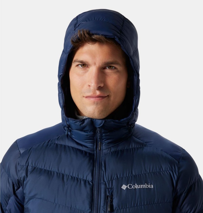 Columbia Labyrinth Loop Omni Heat Infinity Hooded Insulated Men's Puffer Jacket Navy | QRBTZD-639