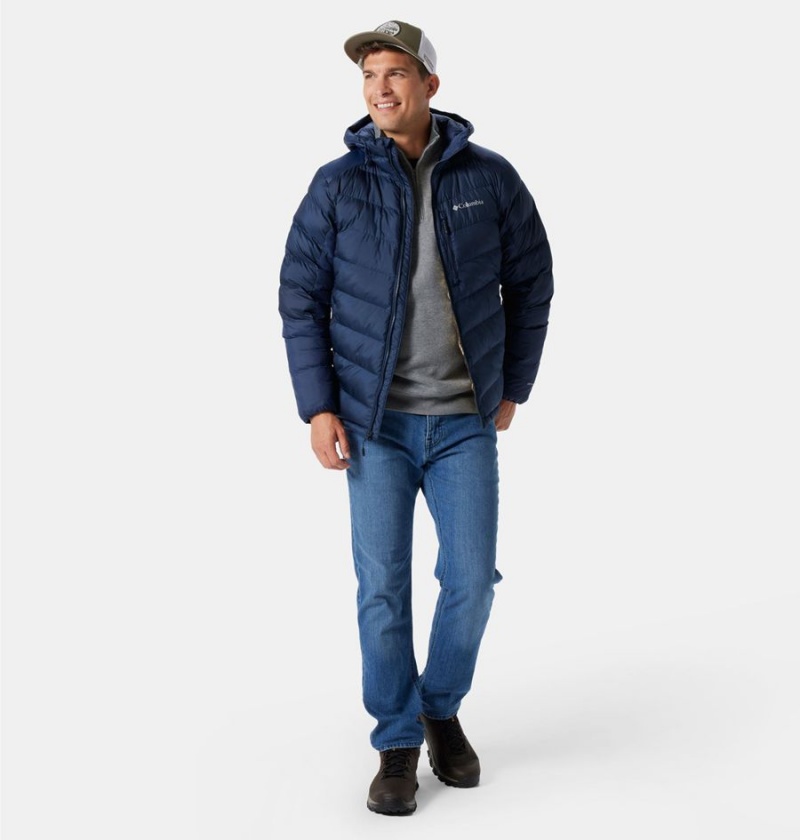 Columbia Labyrinth Loop Omni Heat Infinity Hooded Insulated Men's Puffer Jacket Navy | QRBTZD-639