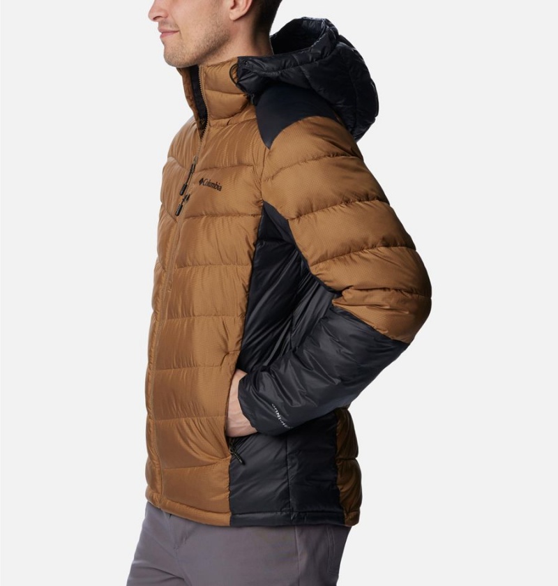 Columbia Labyrinth Loop Omni Heat Infinity Hooded Insulated Men's Puffer Jacket Brown | LFUXSA-028