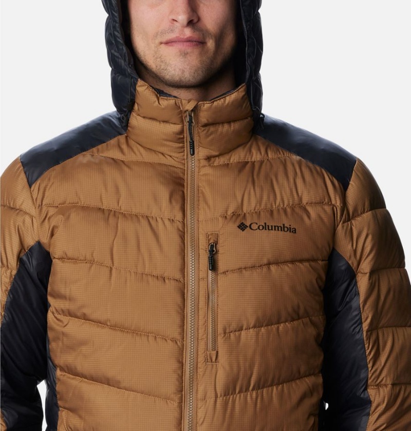 Columbia Labyrinth Loop Omni Heat Infinity Hooded Insulated Men's Puffer Jacket Brown | LFUXSA-028