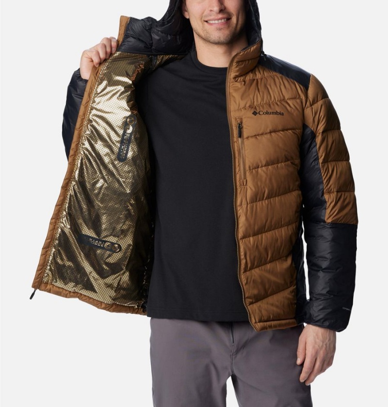 Columbia Labyrinth Loop Omni Heat Infinity Hooded Insulated Men's Puffer Jacket Brown | LFUXSA-028