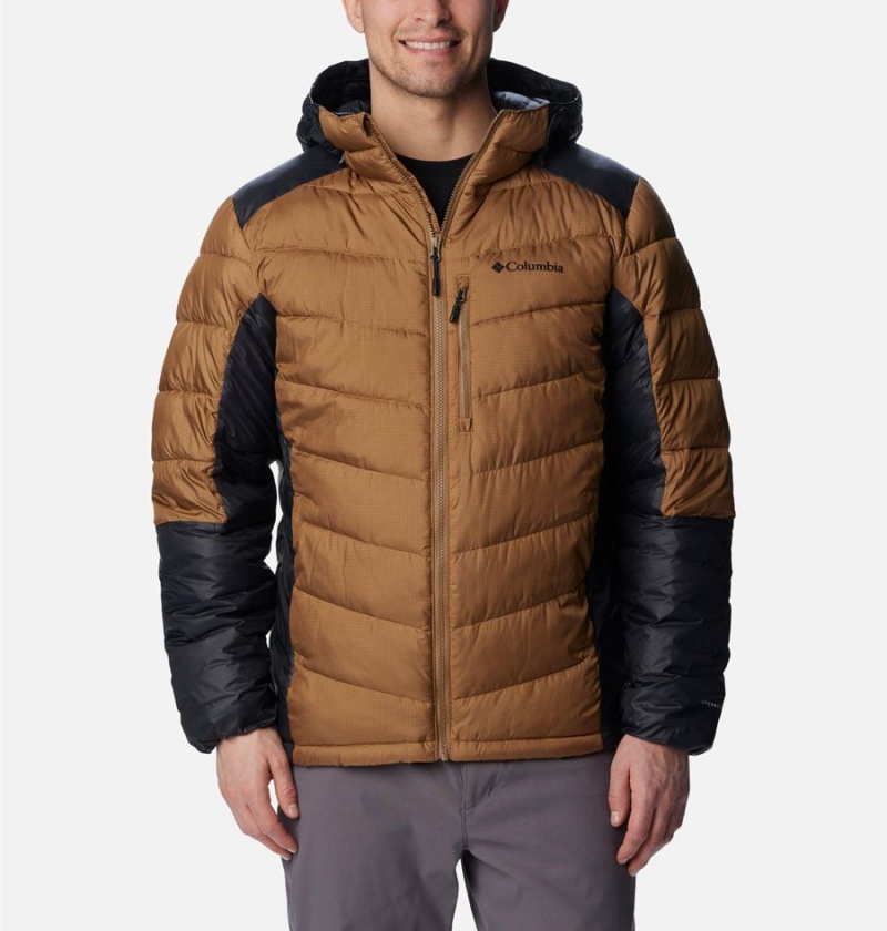 Columbia Labyrinth Loop Omni Heat Infinity Hooded Insulated Men\'s Puffer Jacket Brown | LFUXSA-028