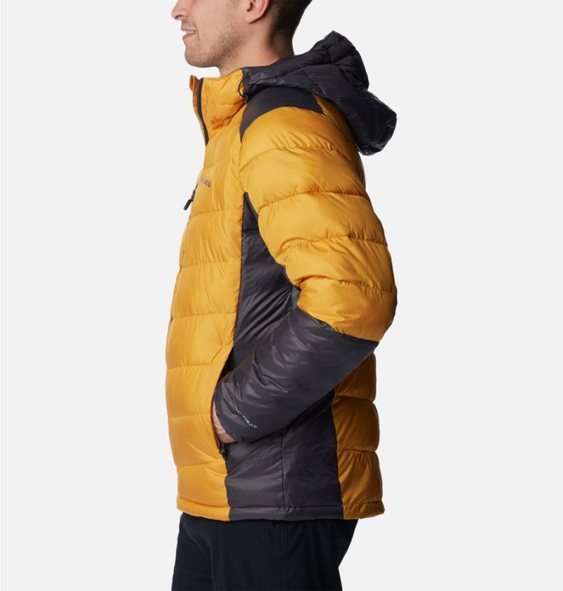 Columbia Labyrinth Loop Omni Heat Infinity Hooded Insulated Men's Puffer Jacket Yellow | VLHSRA-671