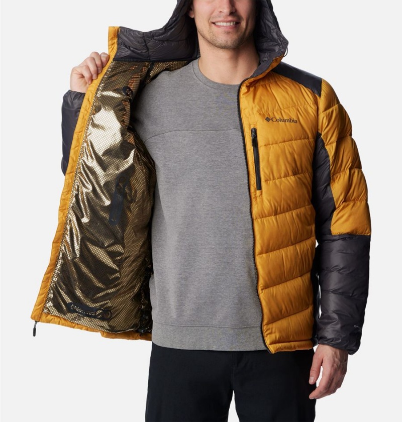 Columbia Labyrinth Loop Omni Heat Infinity Hooded Insulated Men's Puffer Jacket Yellow | VLHSRA-671