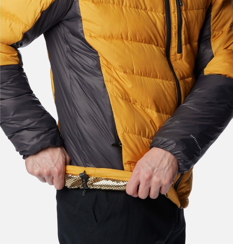 Columbia Labyrinth Loop Omni Heat Infinity Hooded Insulated Men's Puffer Jacket Yellow | VLHSRA-671