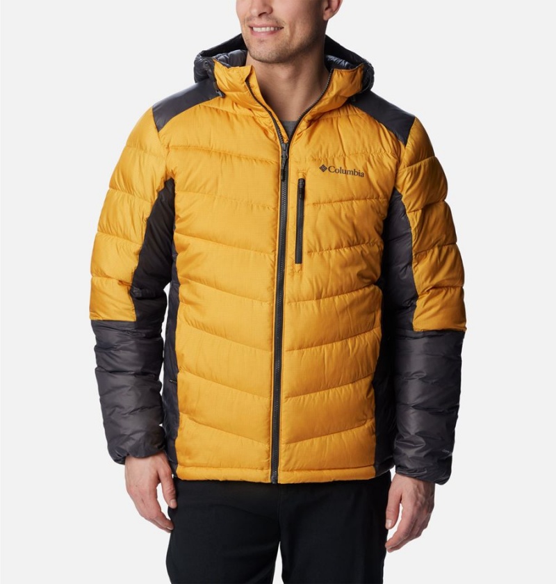 Columbia Labyrinth Loop Omni Heat Infinity Hooded Insulated Men\'s Puffer Jacket Yellow | VLHSRA-671